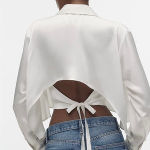 Zara Satin Effect Cape Shirt